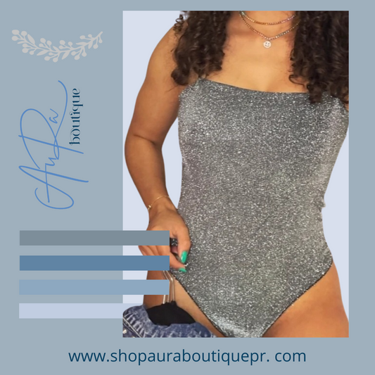 Aine Black/Silver Bodysuit