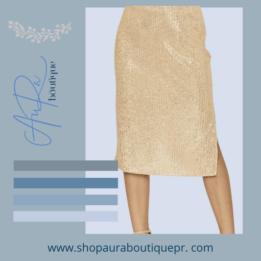 Atlai Sequin Skirt Champagne