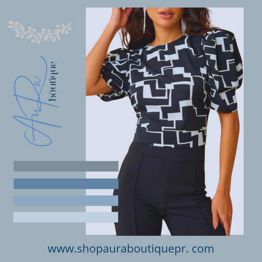 Aia Print Puff Sleeve Top