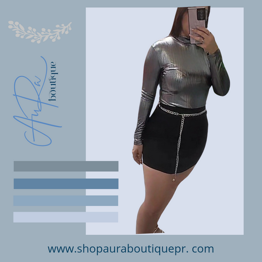 Asiel Silver Metallic Bodysuit