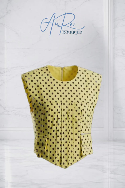 Polka Fashion Butter&Black Top