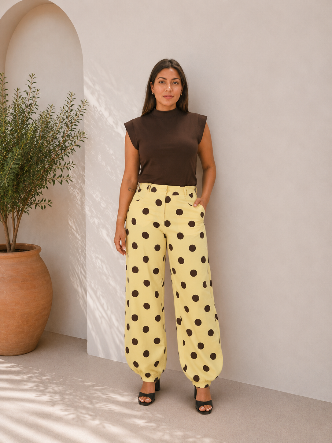Italy Positan Polka Dots Barrel Pants