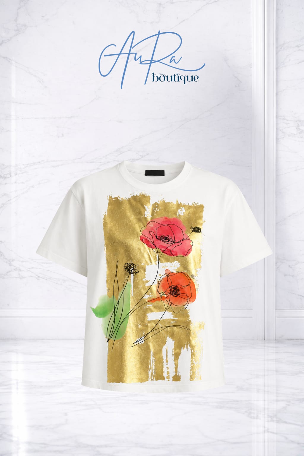 Golden Bloom Foil Tshirt