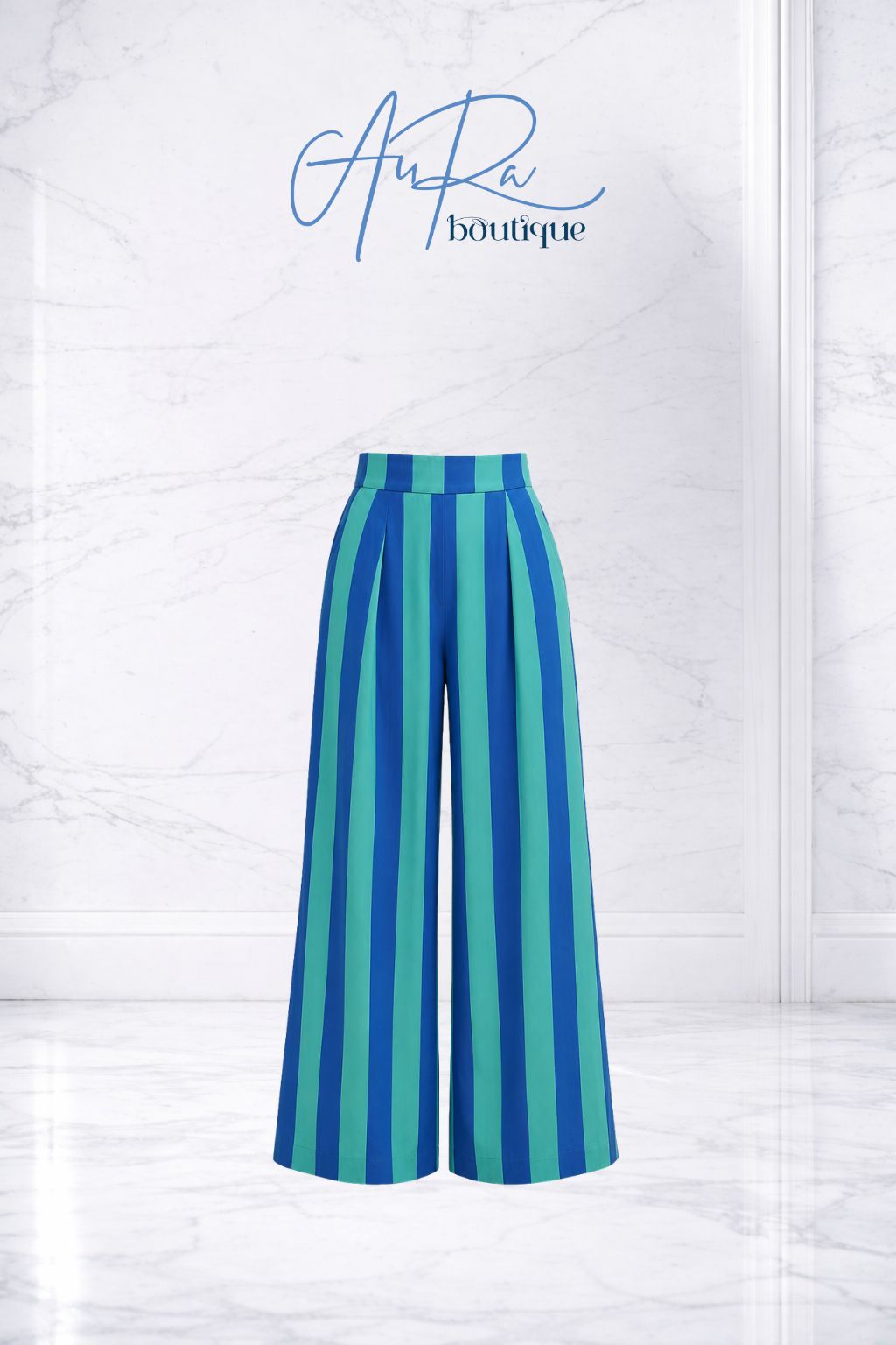 Italy Dolce Blue Stripe Palazzo