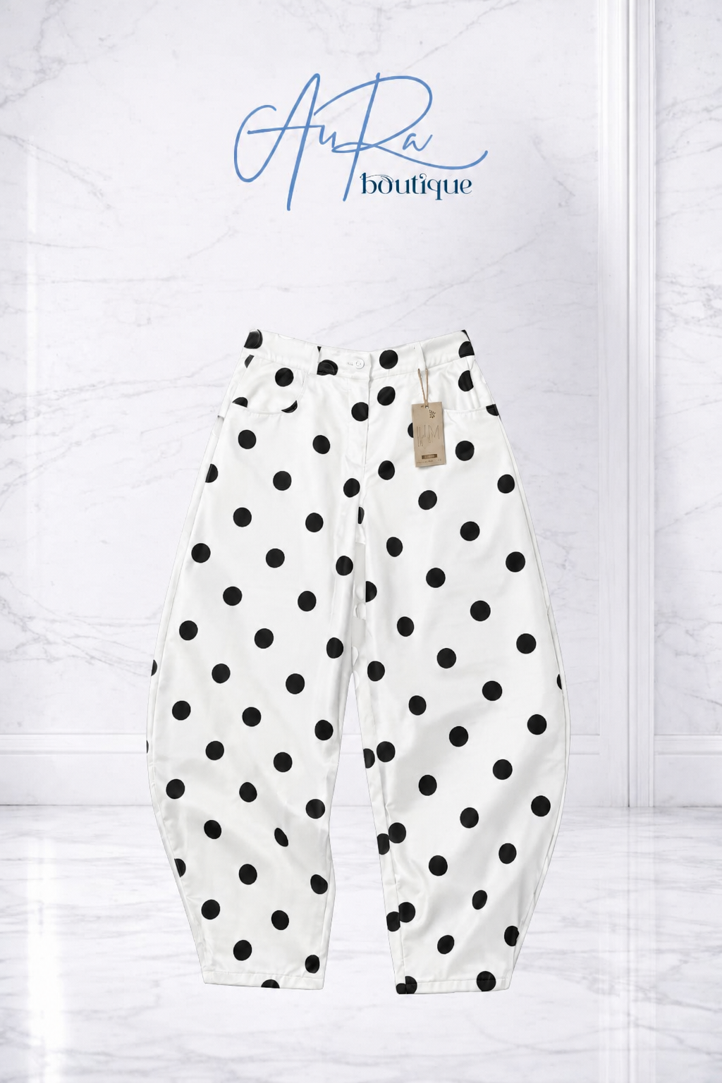 Italy Positan Polka Dots Barrel Pants