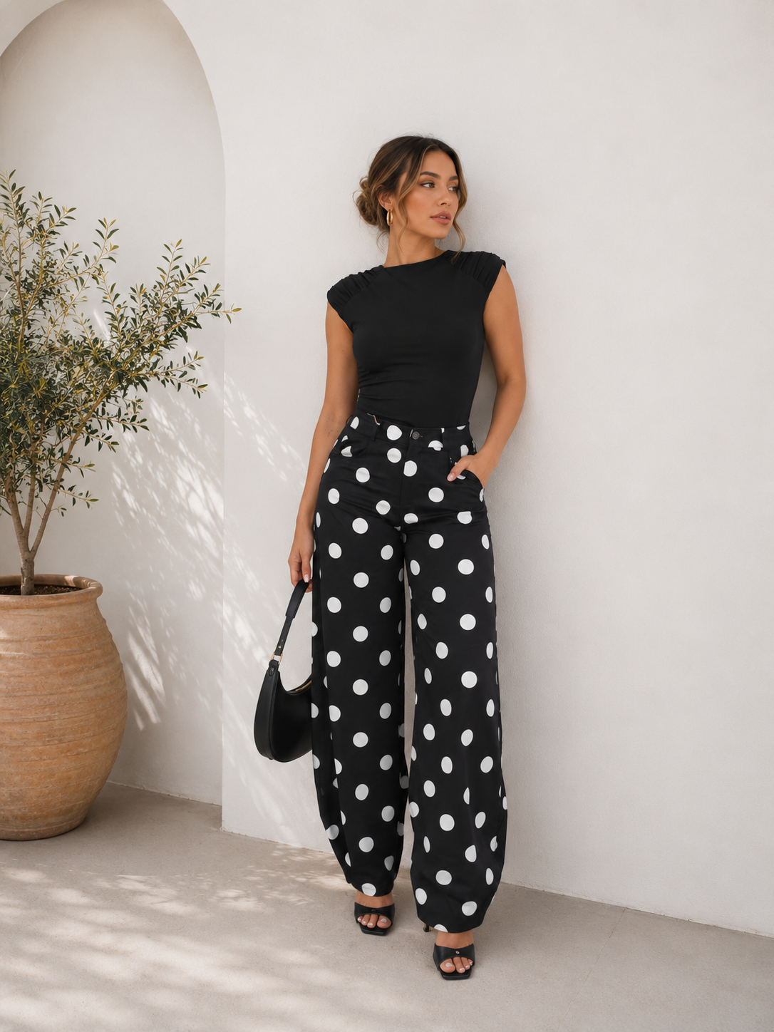 Italy Positan Polka Dots Barrel Pants
