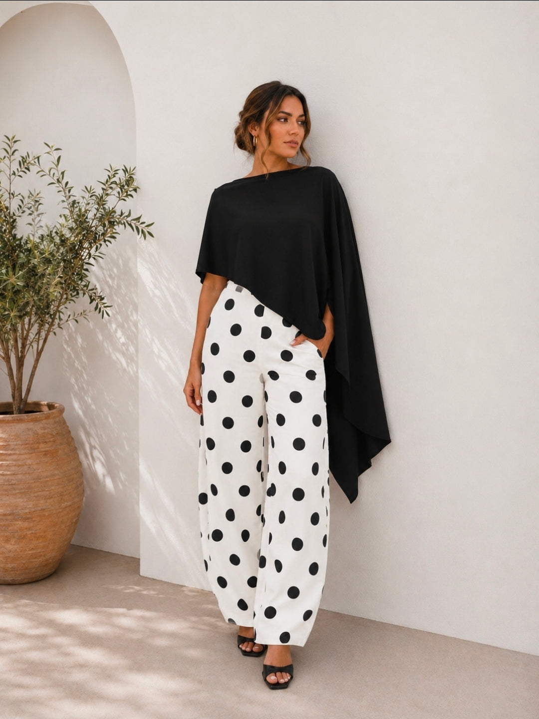 Italy Positan Polka Dots Barrel Pants