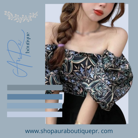 Ayban Bubble Sleeve Crop Top