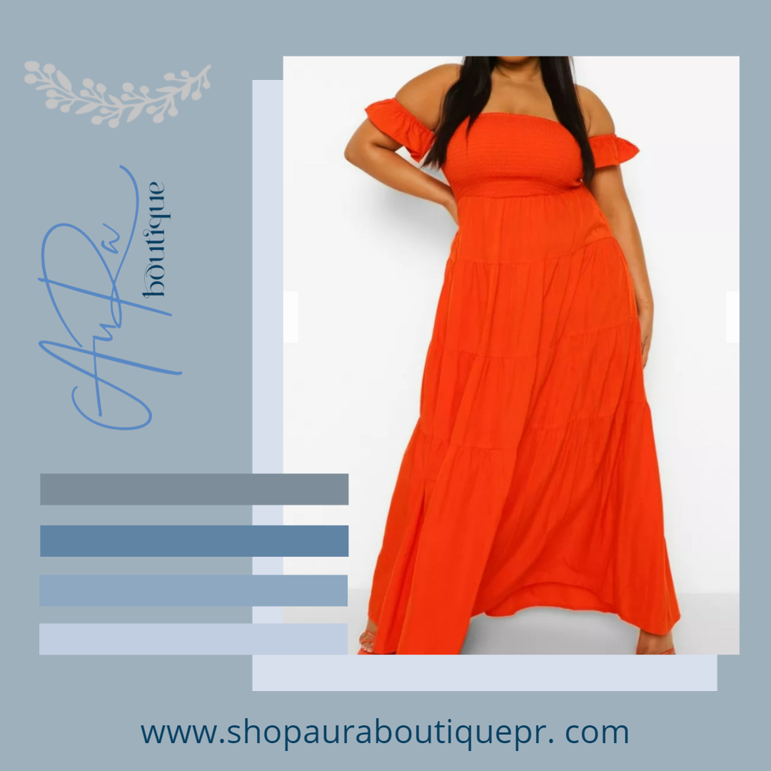 Alani Orange Curvy Dress